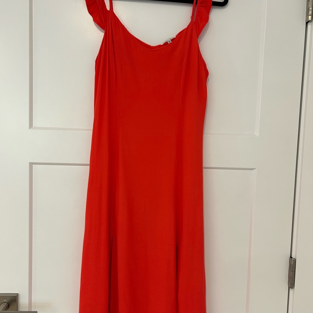 Black Swan Red Maxi Dress with Ruffled Straps